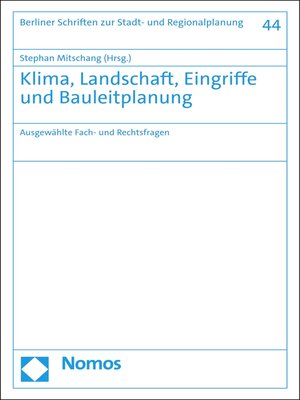 cover image of Klima, Landschaft, Eingriffe und Bauleitplanung